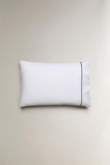 PILLOWCASE WITH PIQUÉ PIPING - Dark grey by Zara - Image 2
