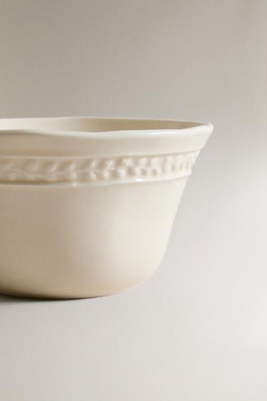 RAISED STONEWARE BOWL - Cream by Zara - Image 3