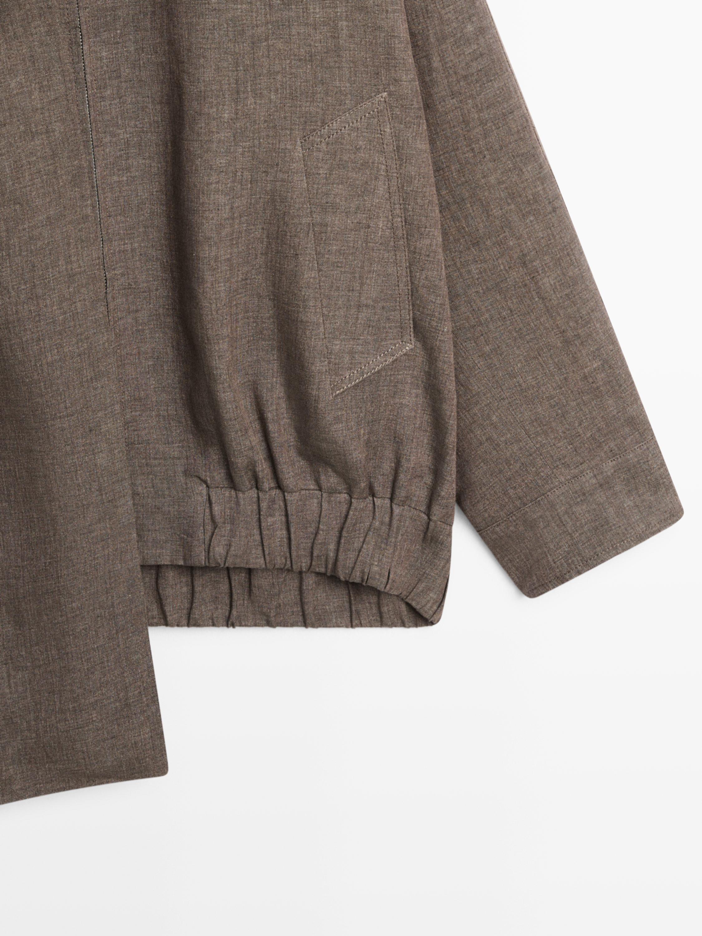 Veste bomber foulard mélange lin