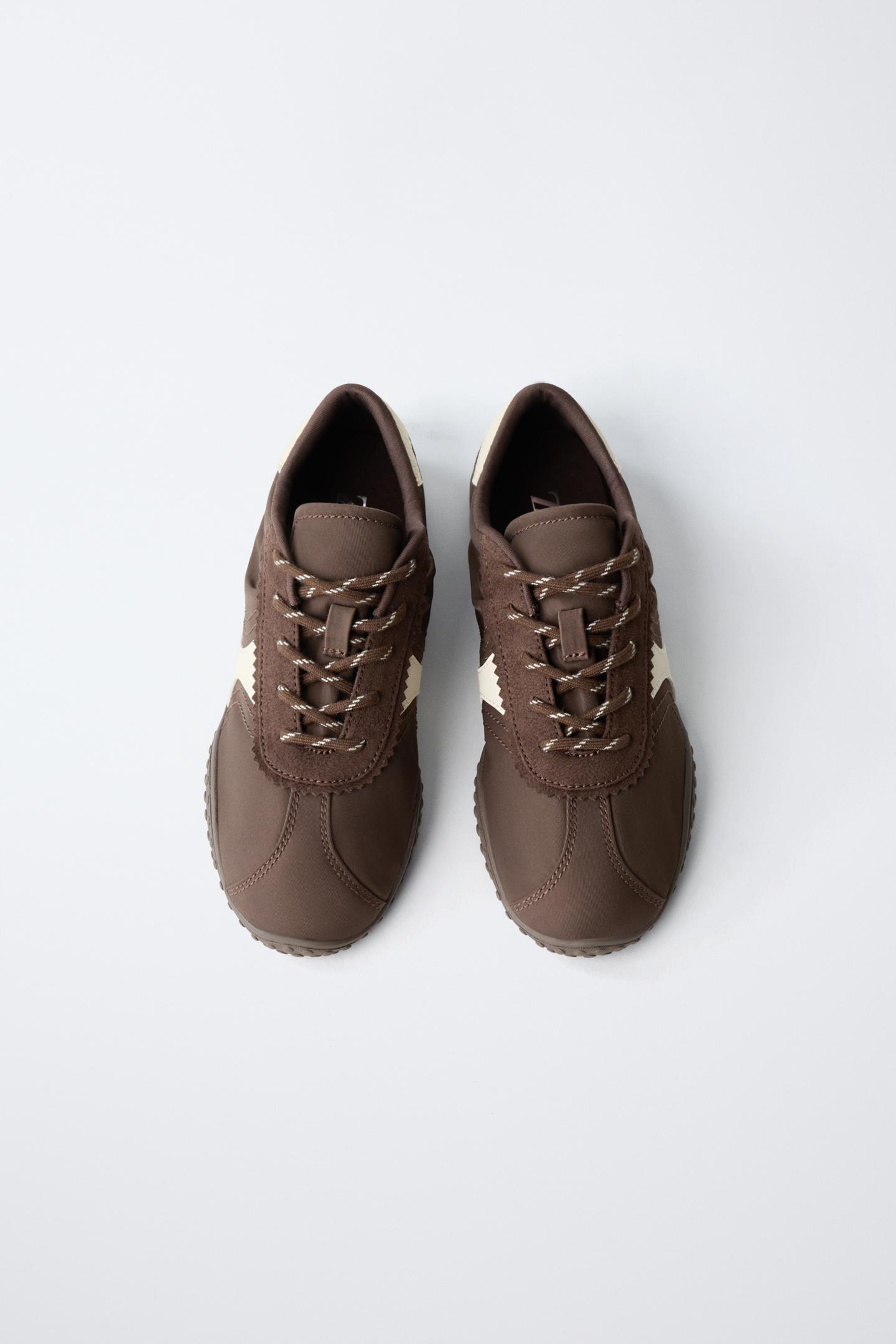 Детские кроссовки Zara Thin-Sole, цвет: Коричневый — фото 7