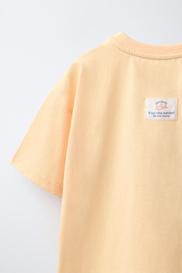 SLOGAN PRINT T-SHIRT - Light orange by Zara - Image 3