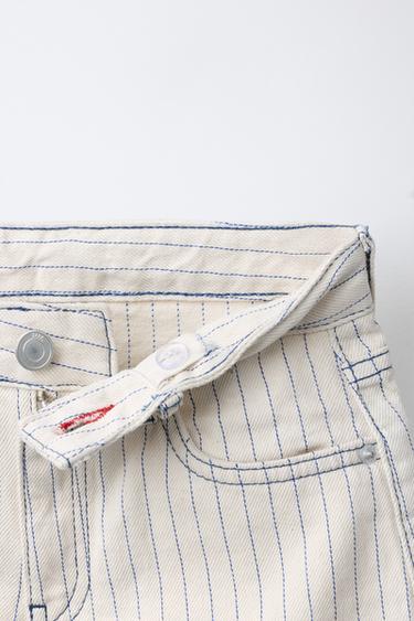 STRIPED DENIM BERMUDA SHORTS - Beige by Zara - Image 2