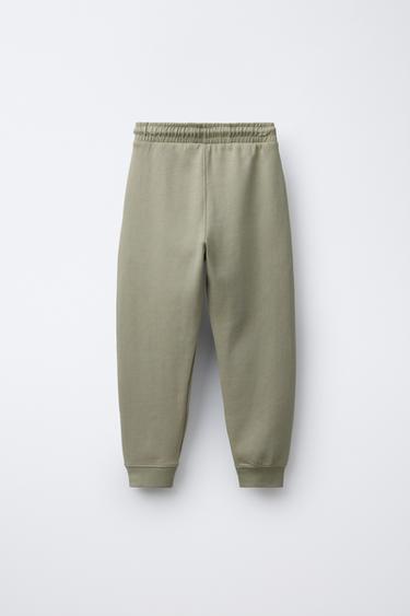 PANTALON JOGGING SPORTY - Vert gris de Zara - Image 1