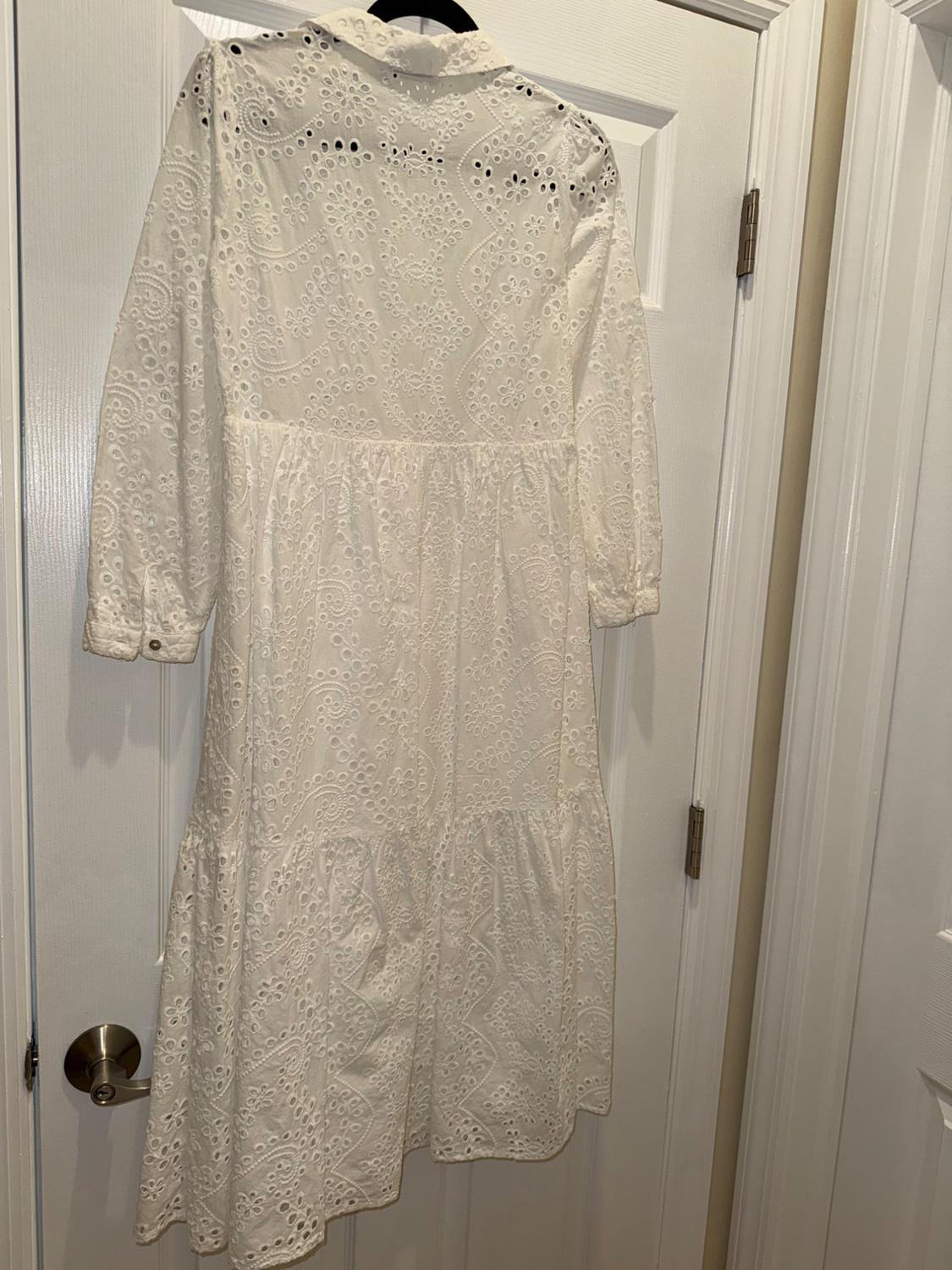OPENWORK EMBROIDERY MIDI DRESS - Image 7