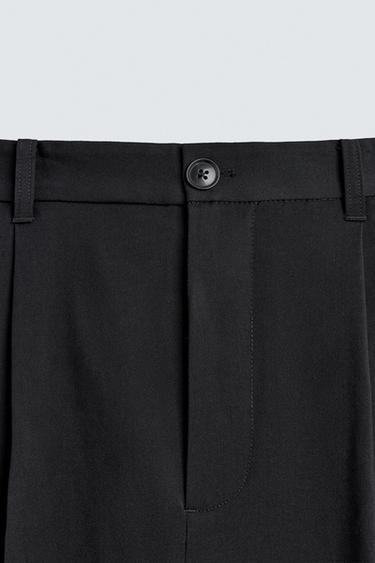 PLEATED TEXTURED TROUSERS - Dark navy by Zara - Image 8