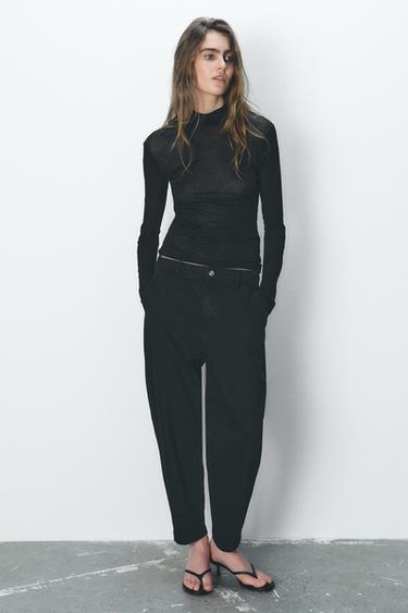 JEANS Z1975 CARROT FIT TIRO ALTO - Negro de Zara