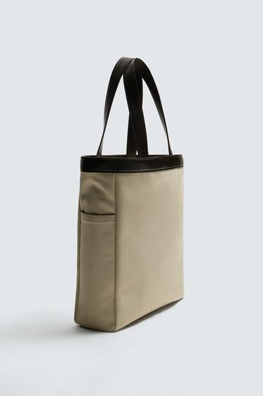 FABRIC TOTE BAG - Beige by Zara - Image 1