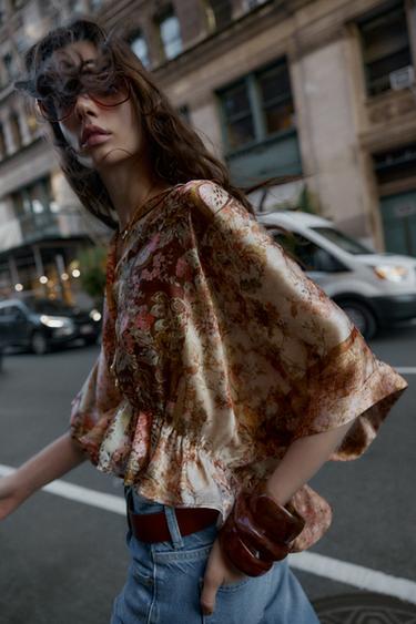 PRINTED SATIN SHIRT - Multicoloured by Zara - Image 3