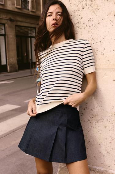 STRIPED SHORT SLEEVE JUMPER - striped by Zara