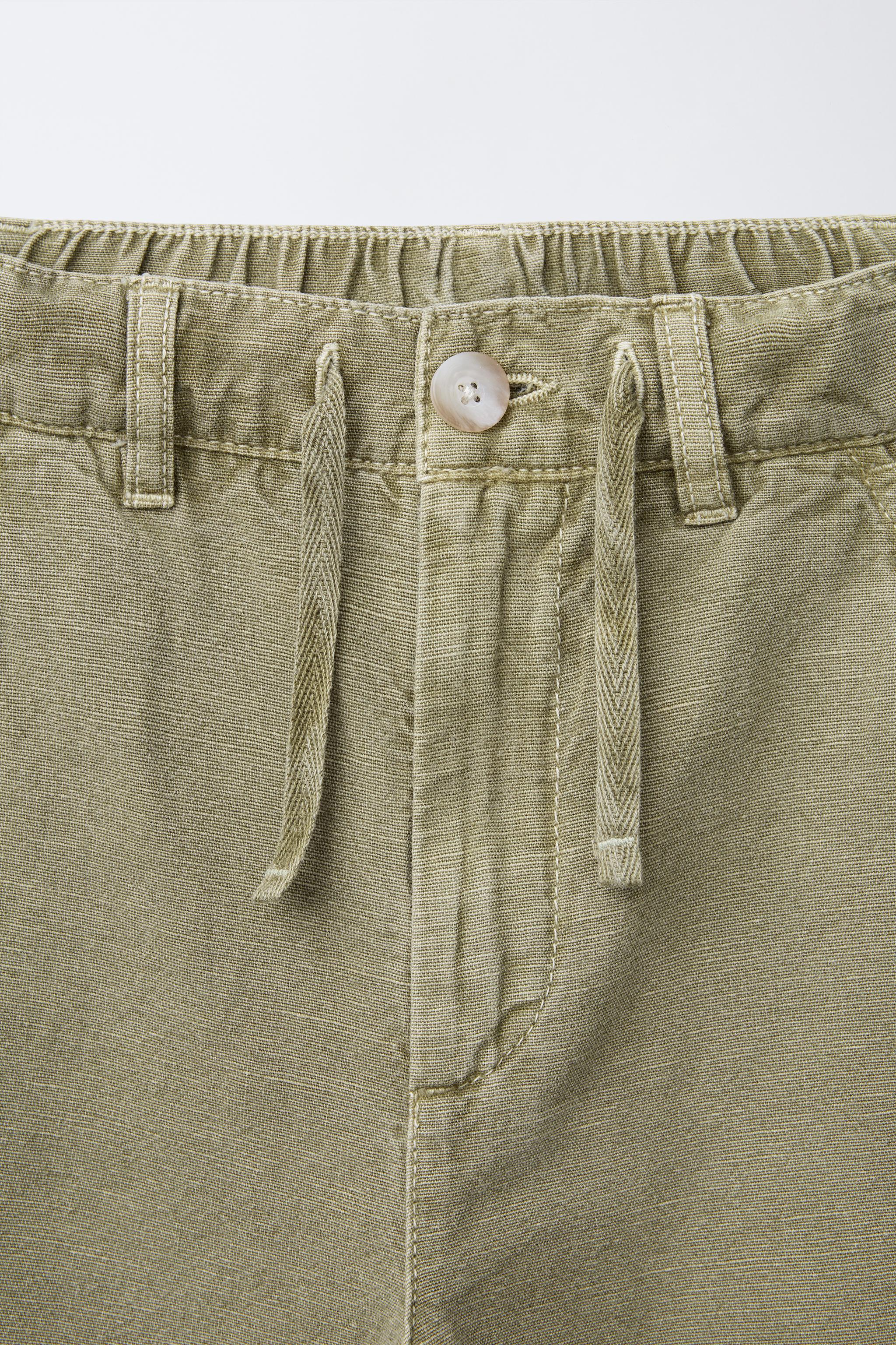 PANTALON DROIT AVEC COTON ET LIN