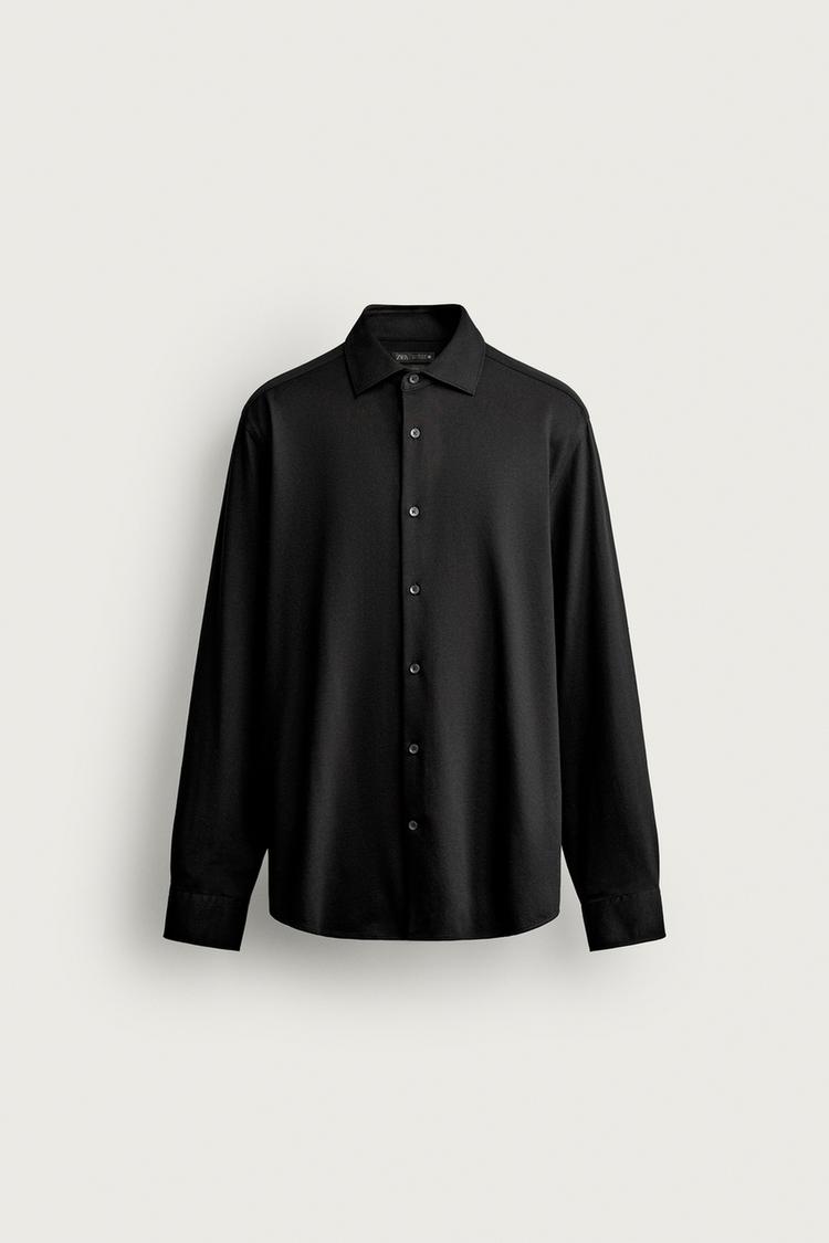 REGULAR FIT SHIRT — Black