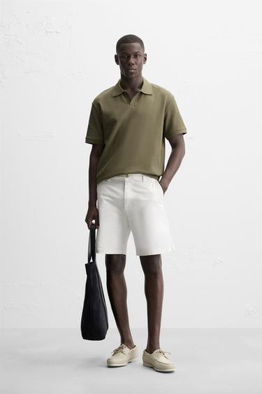 POLOSHIRT MIT VERTIKALEM STRUKTURMUSTER - Khaki von Zara - Bild 0