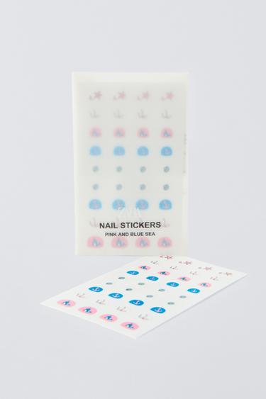 ZARA NAIL STICKERS PINK AND BLUE SEA - TINTED LEATHER الخاص بـ Zara