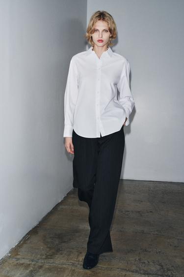 ΠΟΥΚΑΜΙΣΟ OXFORD ZW COLLECTION - Λευκό του Zara - Εικόνα 0