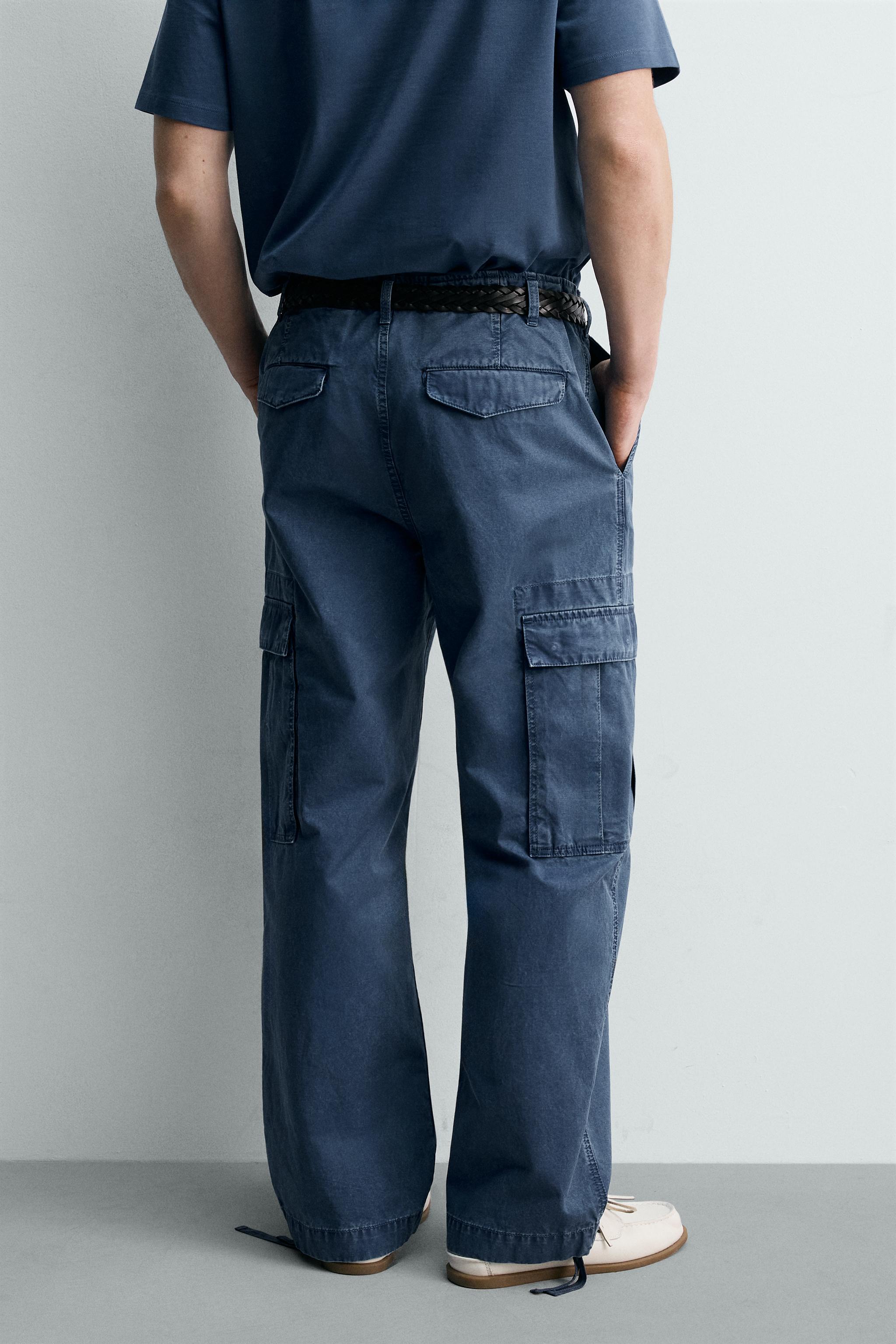 WASHED RELAXED FIT CARGO PANTS