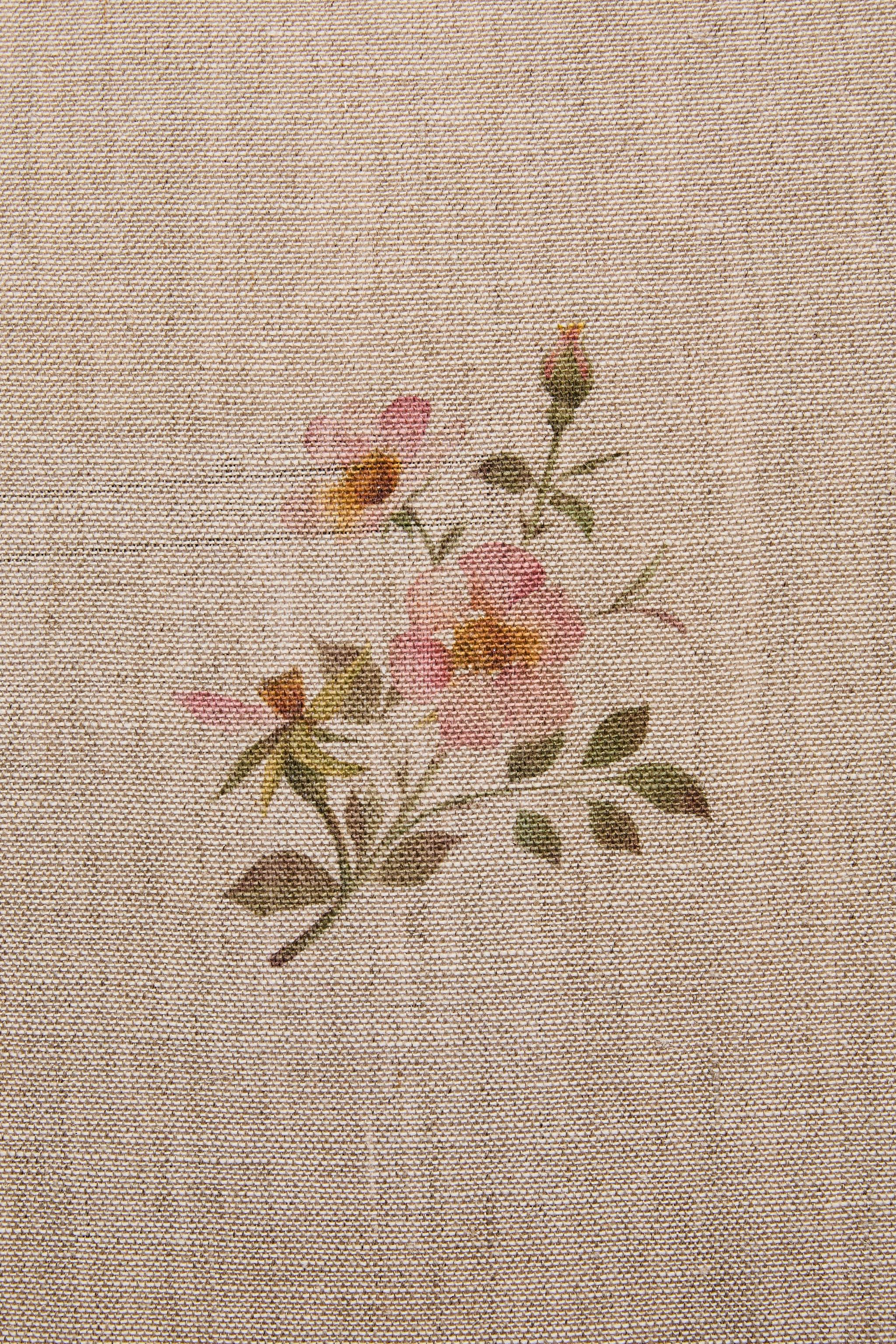 HOUSSE DE COUSSIN LIN FLEURS