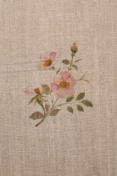 KISSENBEZUG LEINEN BLUME - Hellbeige von Zara