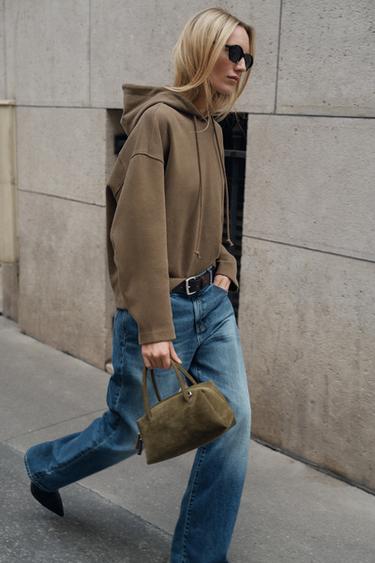 სვიტერი კაპიუშონი SOFT - Zara-ს Dark mink