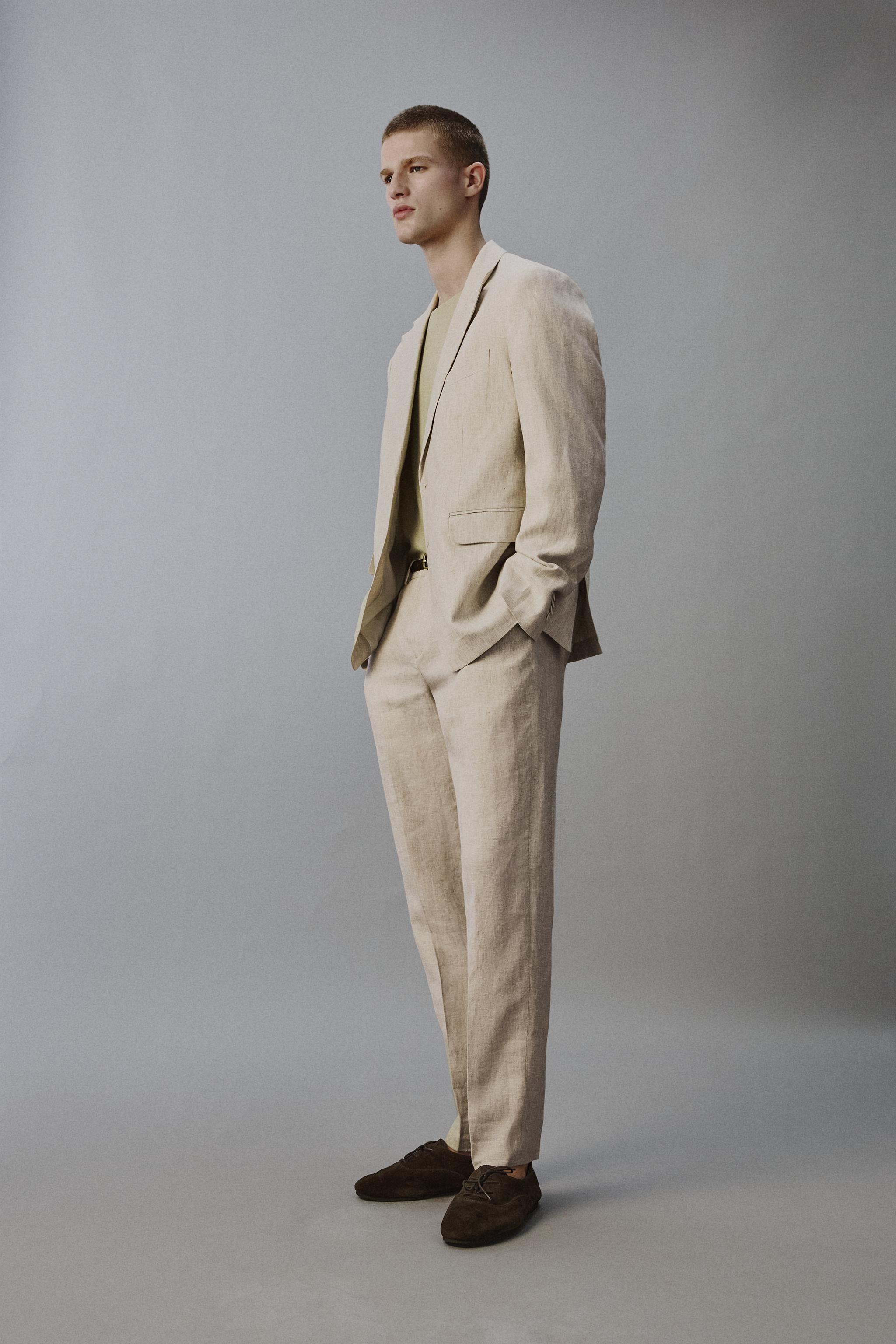 PANTALON DE COSTUME 100% LIN