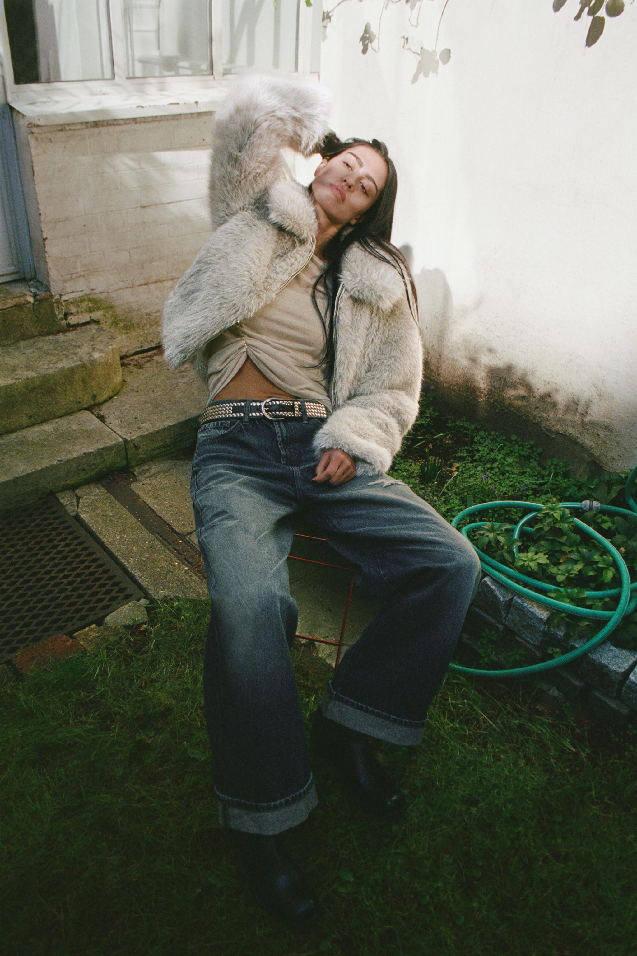 ZARA テディベアコート　ネイビー ZARA テディベアコート ネイビー