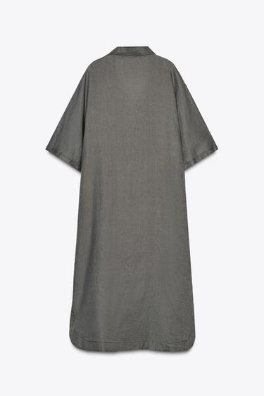 KAFTAN 100 % LIN ZW COLLECTION - Gris de Zara - Image 6