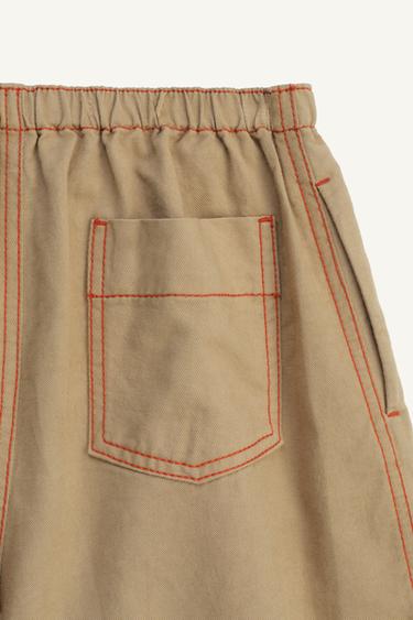 BERMUDA SURPIQÛRES CONTRASTE ÉDITION LIMITÉE - Marron clair de Zara - Image 8