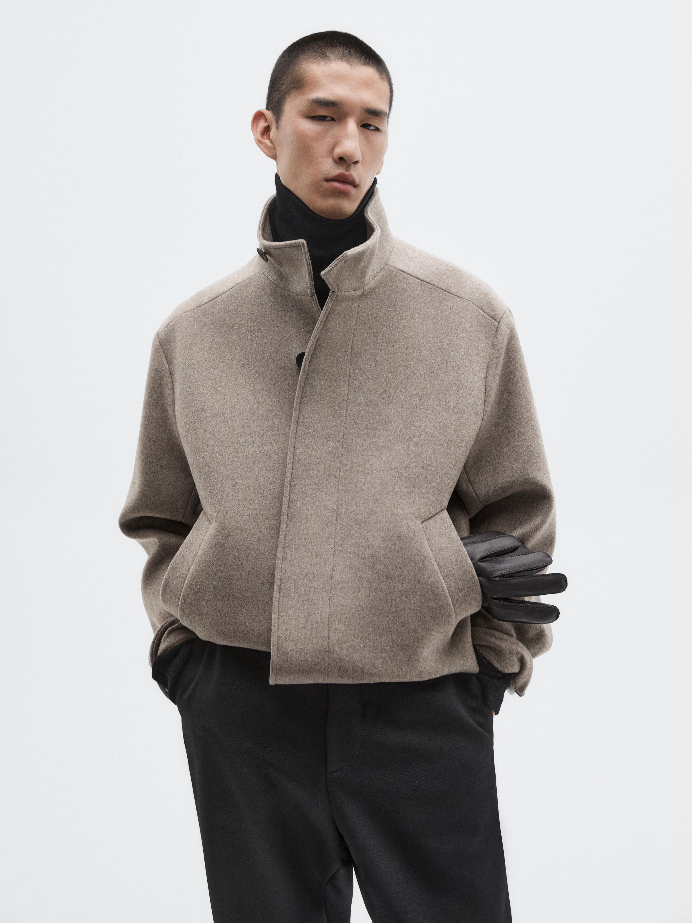 Wool blend high neck jacket - LIMITED