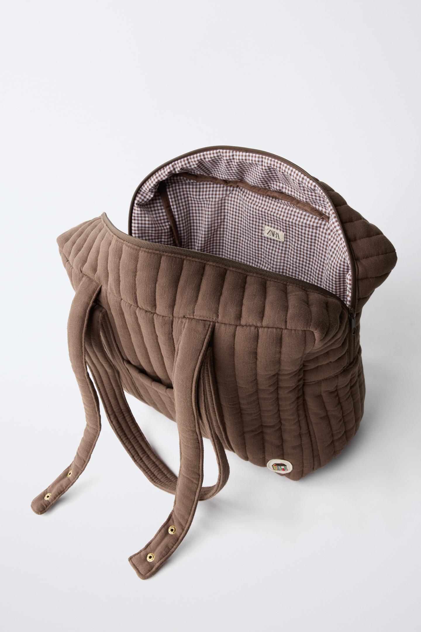 Детская сумка Zara Quilted Maternity, цвет: Коричневый — фото 4