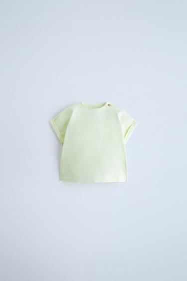 BUTTON T-SHIRT - Light green by Zara