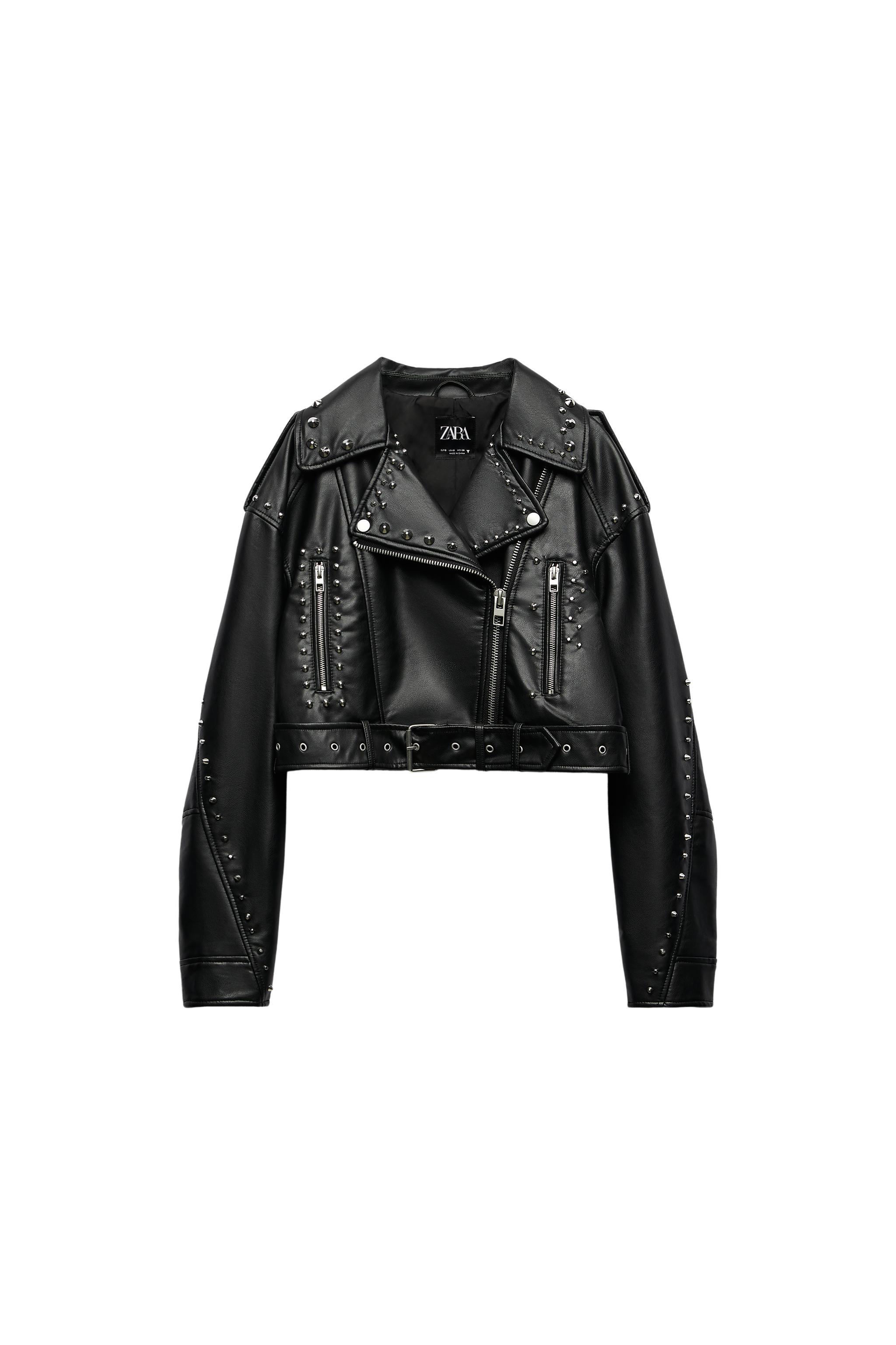 STUDDED FAUX LEATHER JACKET - Black | ZARA United States