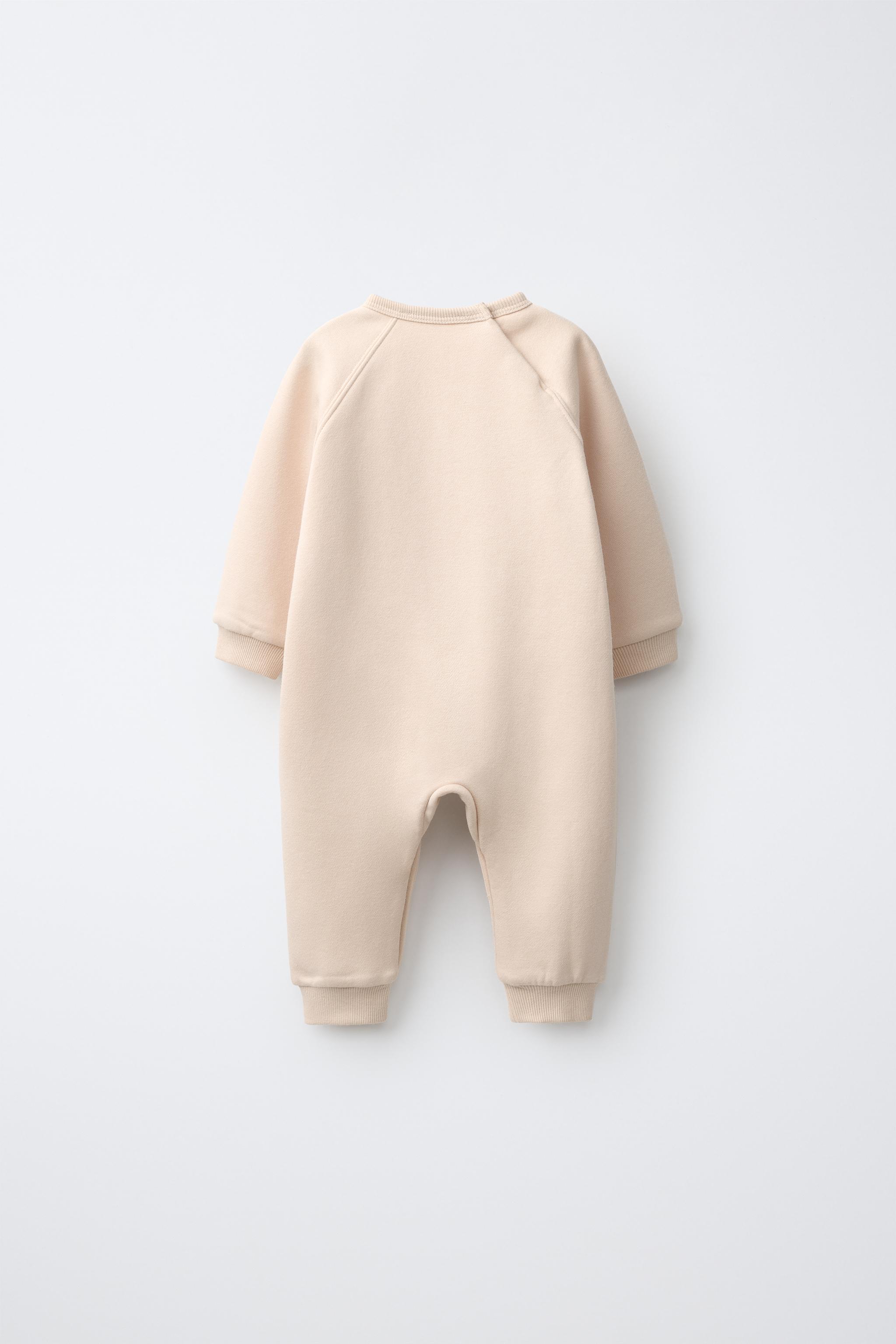 SHEEP EMBROIDERED LONG JUMPSUIT — Beige-pink