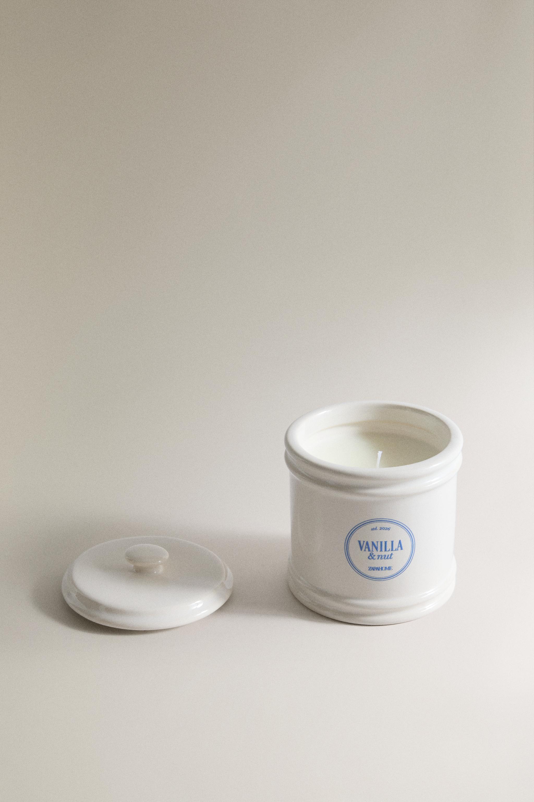 (300 G) VANILLA & NUT SCENTED CANDLE — Ecru / Beige