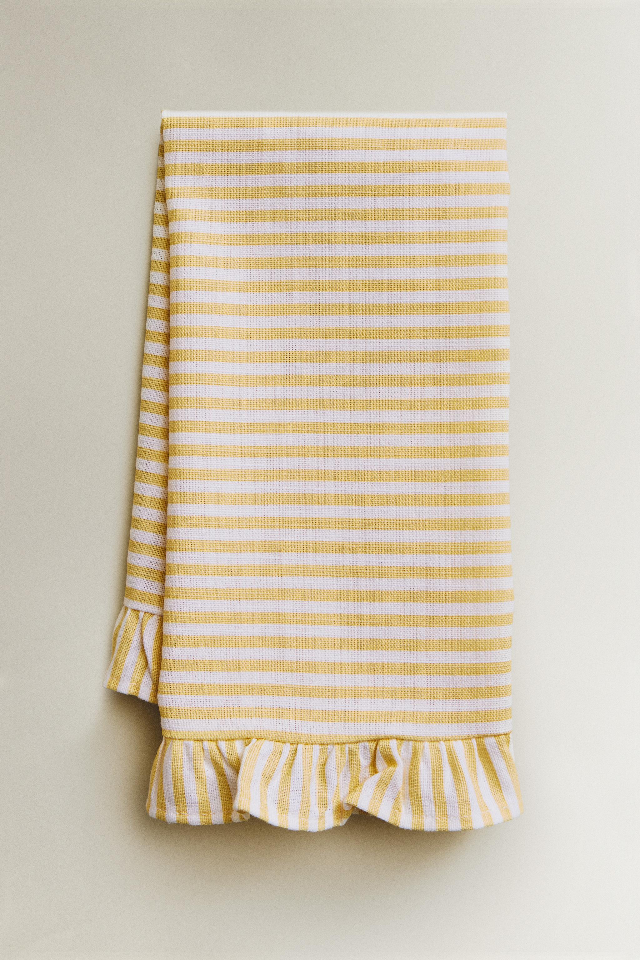 COTTON NAPKINS WITH RUFFLES (PACK OF 2) — Yellow