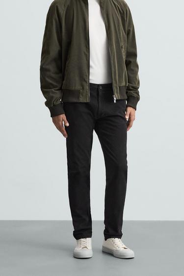 Zara SKINNY CHINO PANTS - Black