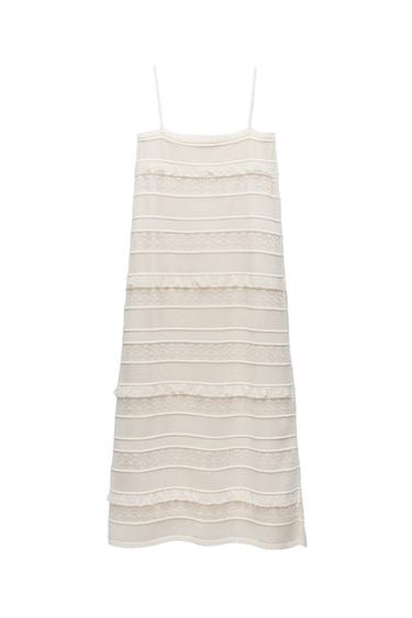 LONG POINTELLE KNIT DRESS