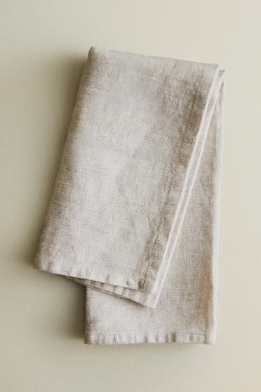 PACK SERVILLETAS LINO LAVADO (PACK DE 2) - Beige claro de Zara