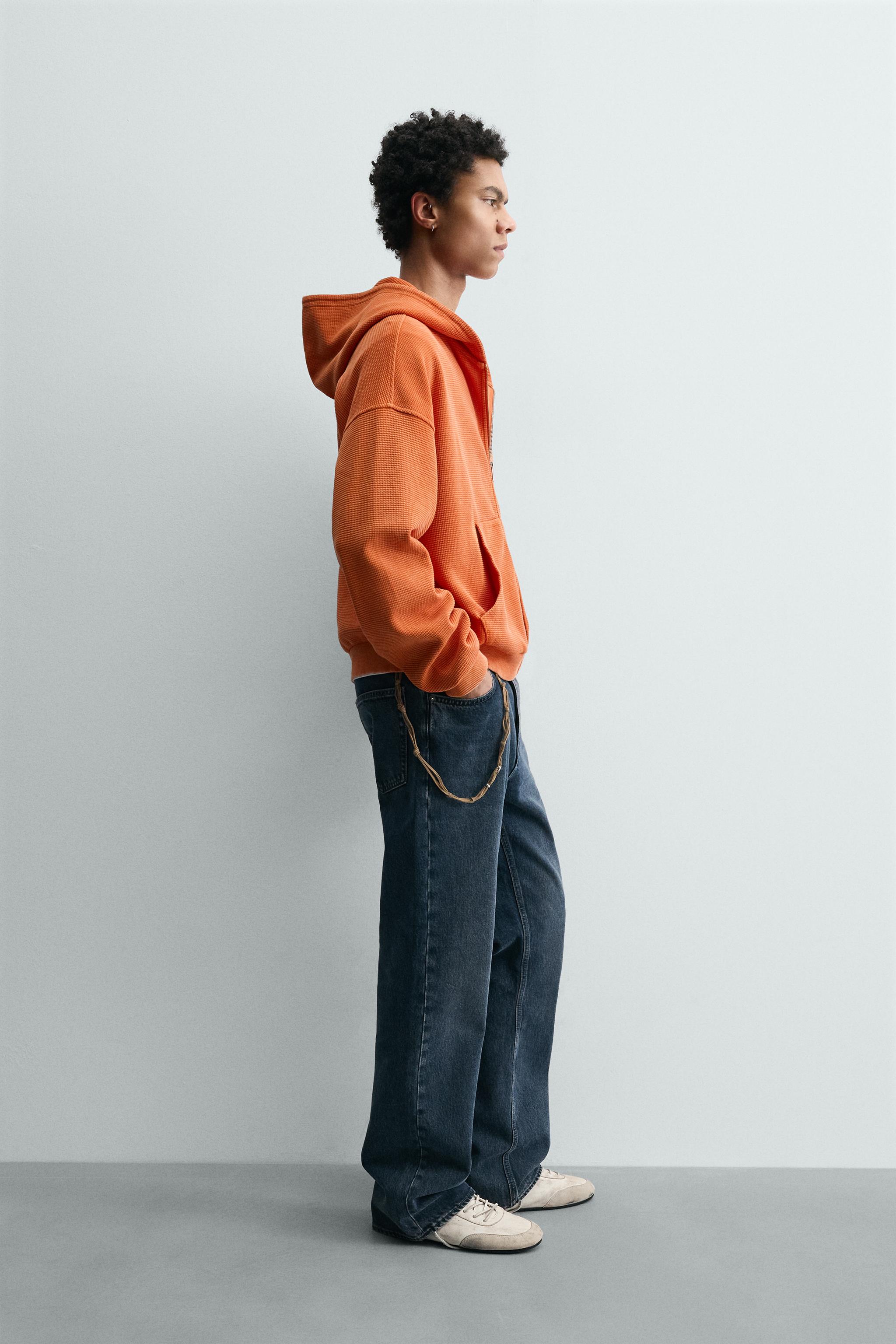WASHED WAFFLE HOODIE SWEATSHIRT