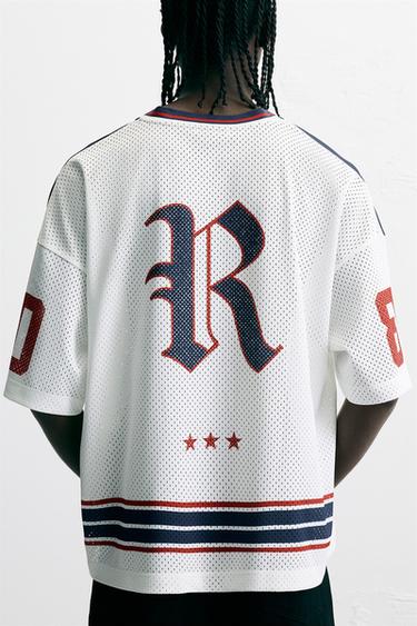 CAMISETA RETRO FÚTBOL AMERICANO - Blanco roto de Zara