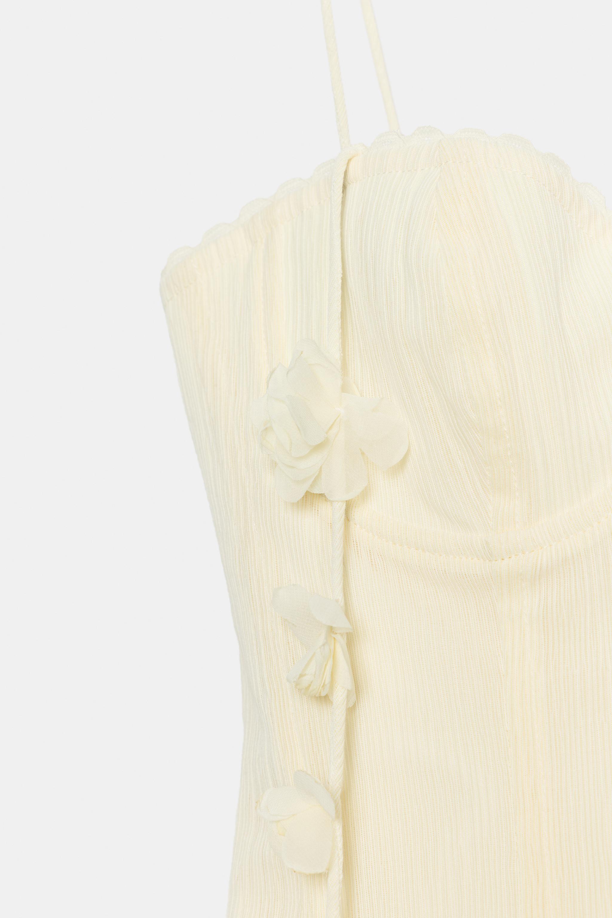 Zara ÇİÇEK DETAYLI KORSE TARZI TOP görsel 7