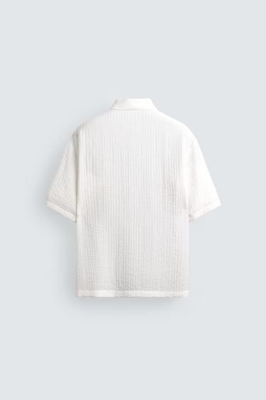 CHEMISE FLUIDE STRUCTURÉE EN RELIEF - Blanc cassé de Zara - Image 7