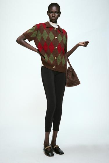 CHAQUETA POLO PUNTO ROMBOS - Multicolor de Zara