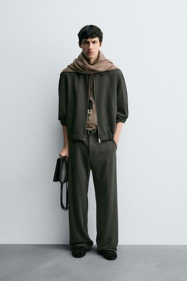 PANTALÓN FLUIDO RELAX FIT - Verde gris de Zara
