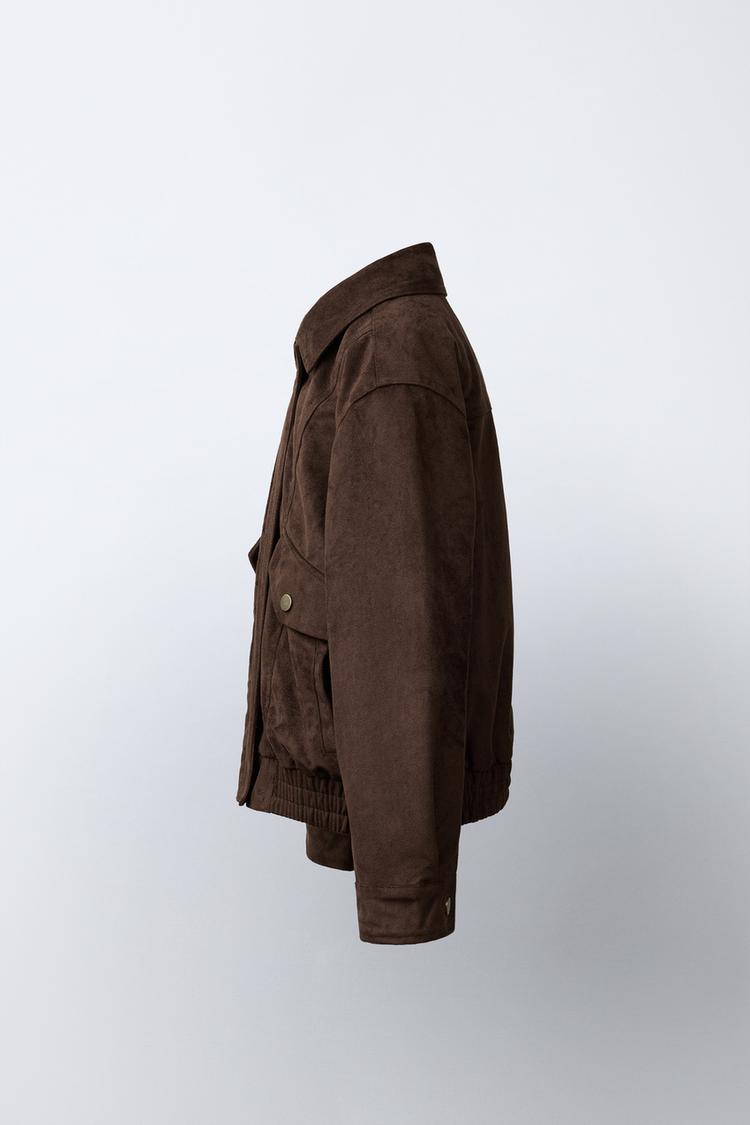 Chaqueta bomber de gamuza sintética 4