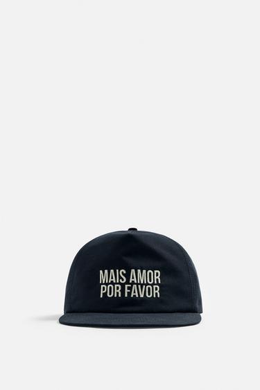 LIMITED EDITION EMBROIDERED FLAT PEAK CAP - Navy blue by Zara - Image 1