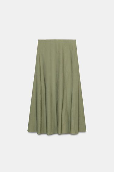 MIDI CAPE SKIRT - Light khaki by Zara - Image 0