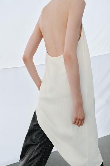Zara ASYMMETRIC ZW COLLECTION TOP - Oyster-white