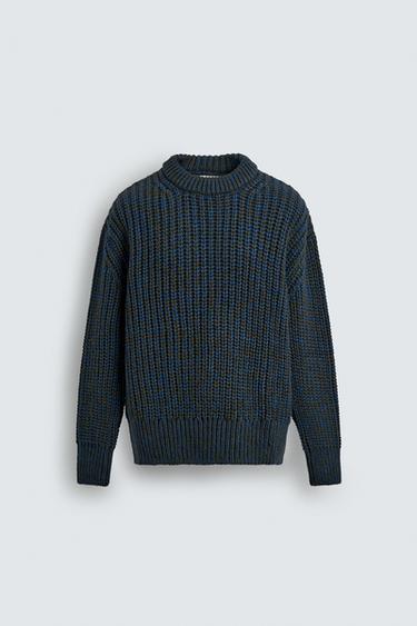 VOLUME TEXTURED JUMPER - Blue by Zara