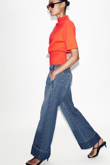 JEAN Z1975 DROIT TAILLE BASSE À REVERS - Bleu de Zara - Image 3