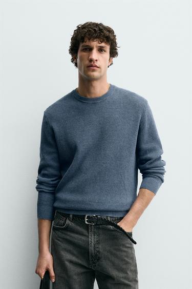 JERSEY REGULAR FIT ESTRUCTURA - Azul claro de Zara