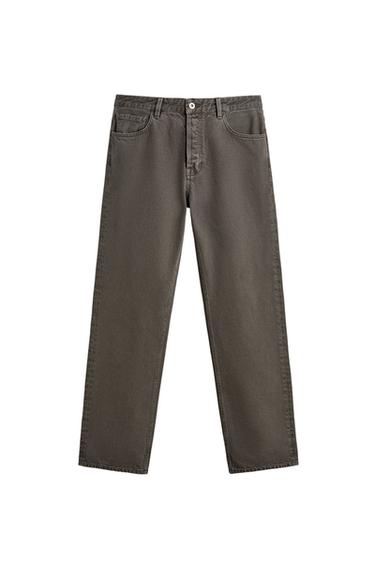 Zara LIMITED EDITION STRAIGHT FIT JEANS - Gray green